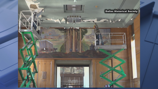 Newly renovated Hall of State at Fair Park damaged by winter storm