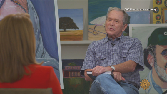 President Bush lobbies for immigration reform with paintings now display in Dallas