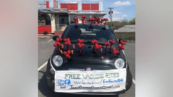 NJ couple giving free rides to COVID-19 vaccine sites in one-of-a-kind virus-shaped car