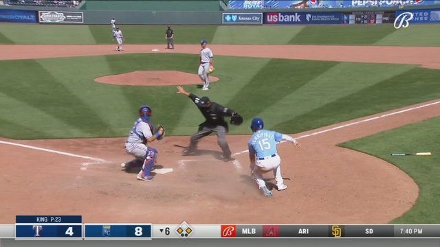 Taylor again stars at plate, Royals beat Rangers 11-4