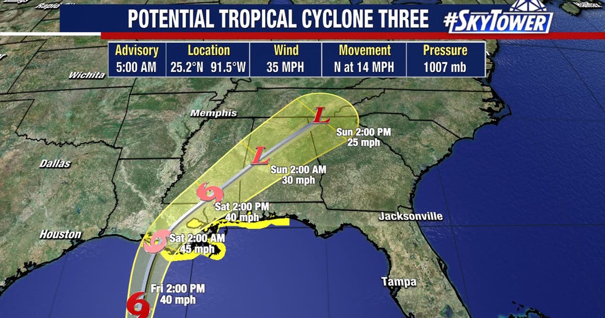Tropical system takes aim for northern Gulf coast heading into Father’s ...