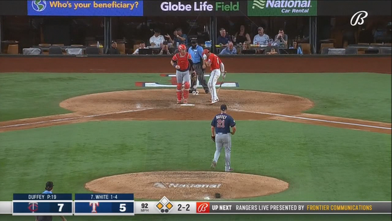 Twins' triple and 2 bases-loaded walks in 10th beat Texas