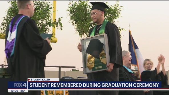 Family of Benbrook High School senior killed last month receives his diploma posthumously