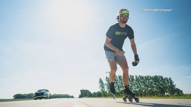 Former Dallas Stars player Stephen Johns rollerblading across U.S. to promote mental health