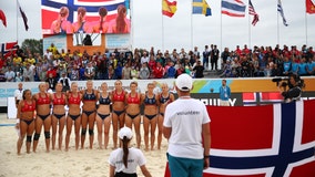 Norwegian women’s beach handball team fined for ‘improper clothing’ over shorts