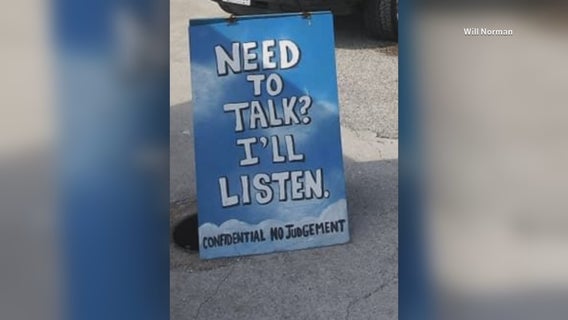 Man sets up tent at Azle intersection to simply listen to others