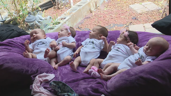 Dallas mother of quintuplets adjusts to life at home