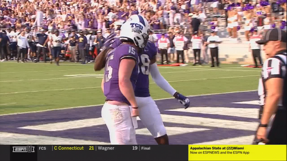 Johnston catches 2 of Duggan's 3 TDs as TCU beats Cal 34-32