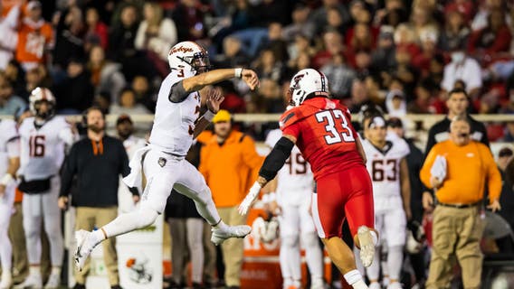 No. 9 Oklahoma St in B12 title game with 23-0 win over Tech