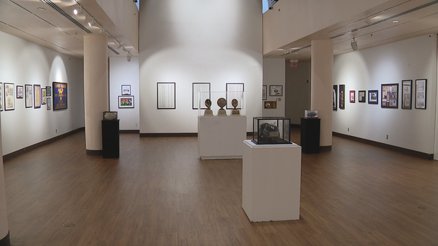Black high school sports memorabilia on display at Fair Park