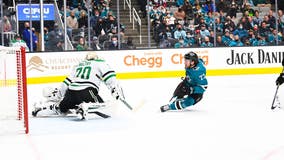 Hertl scores in 4th straight game, Sharks beat Stars 2-1