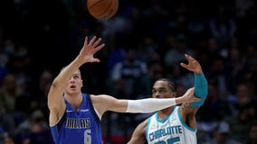 Porzingis leads Luka-less Mavs to 120-96 rout of Hornets