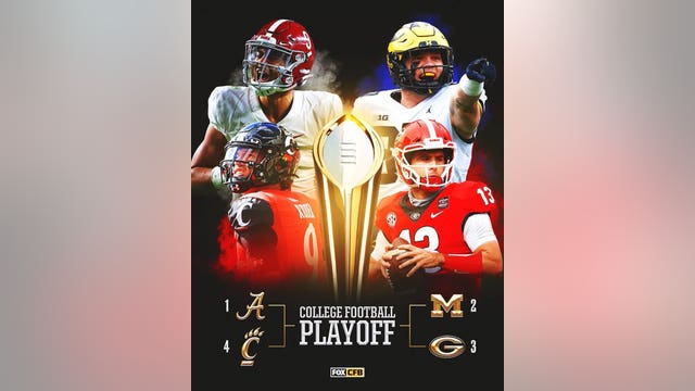 College Football Playoff set: Alabama vs. Cincinnati, Michigan vs. Georgia