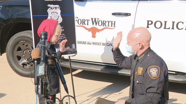 6-year-old battling cancer sworn in as honorary Fort Worth officer