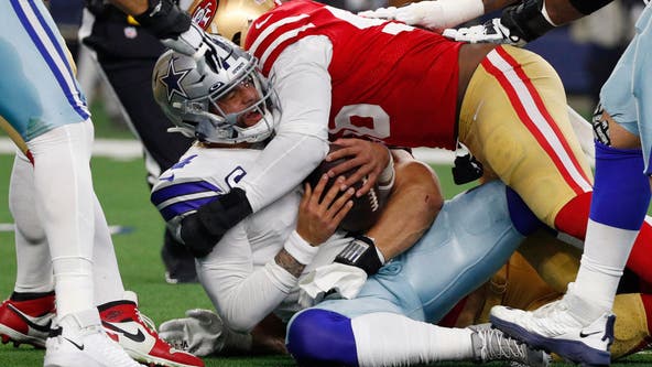 49ers hang on late for 23-17 wild card victory over Cowboys
