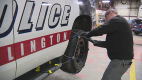 Arlington police using traction cables on vehicles to respond during icy conditions