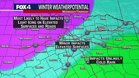 Wintry mix, icy conditions possible for parts of North Texas this week