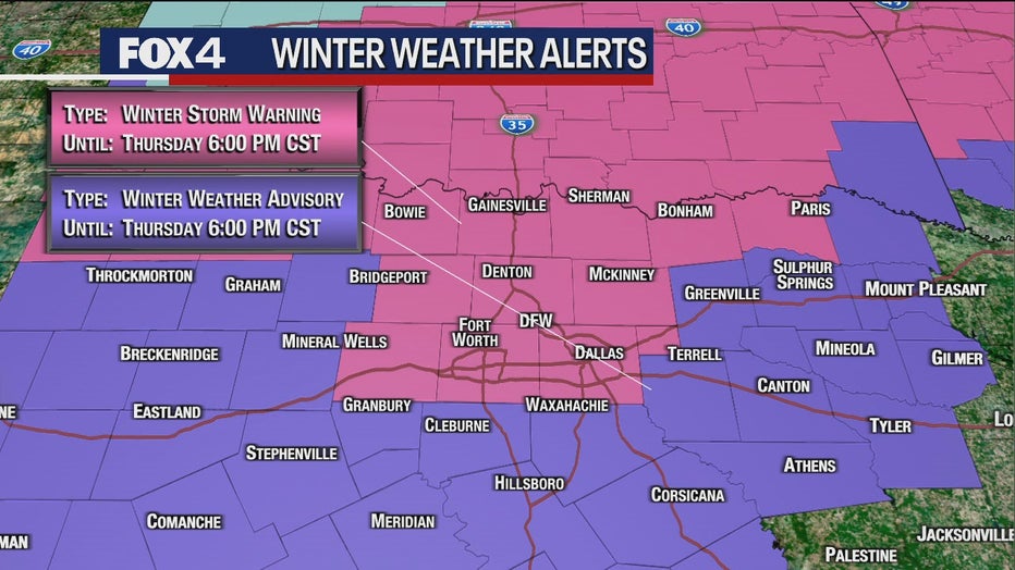 Winter Storm Warning issued for DallasFort Worth as forecast shows