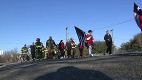 Firefighters, families take part in Walk for the Red 140 to support firefighters battling cancer