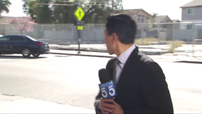 WATCH: News report about dangerous LA intersection interrupted by car crash