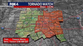 Tornado Watch issued for North Texas until 2 a.m.