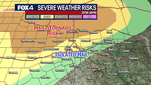 Large hail, tornadoes possible in North Texas Wednesday