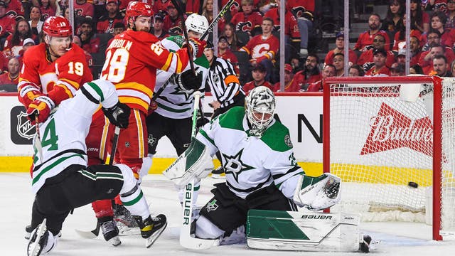 Gaudreau's OT goal gives Flames 3-2 win over Stars in Game 7
