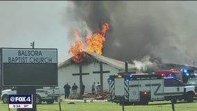 Fire destroys church in Wise County, leaving only a cross standing