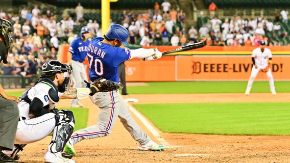 Duran hits bases-clearing triple in 9th, Rangers beats Tigers