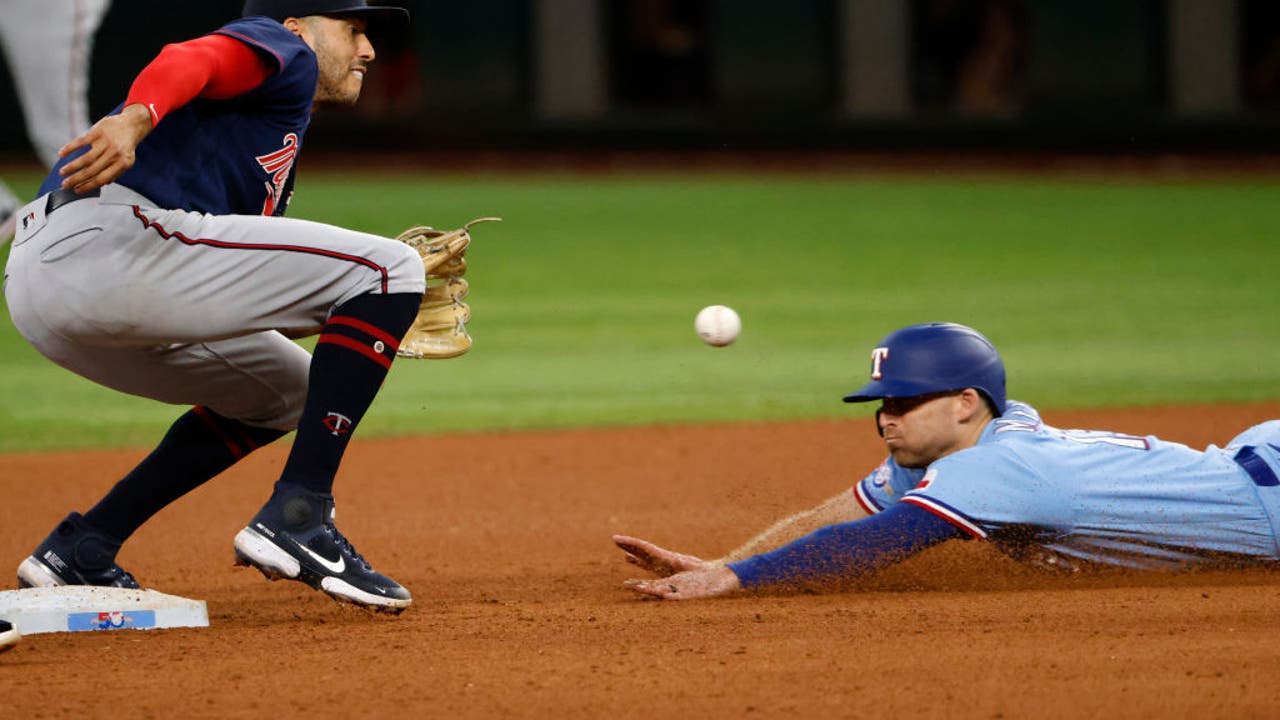 Byron Buxton of the Minnesota Twins looks on against the Oakland News  Photo - Getty Images