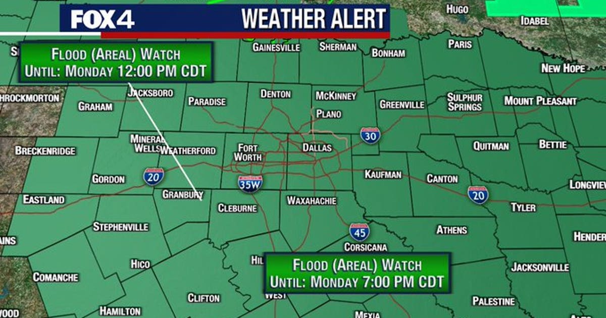 Flood Watch issued Sunday for much of North Texas as rain enters ...