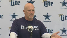 Dallas Cowboys’ Dan Quinn responds to questions about head coaching job