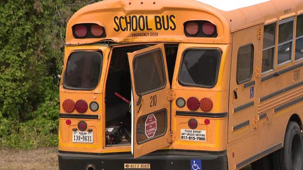 Fort Worth ISD school bus with students on board involved in roll-over accident