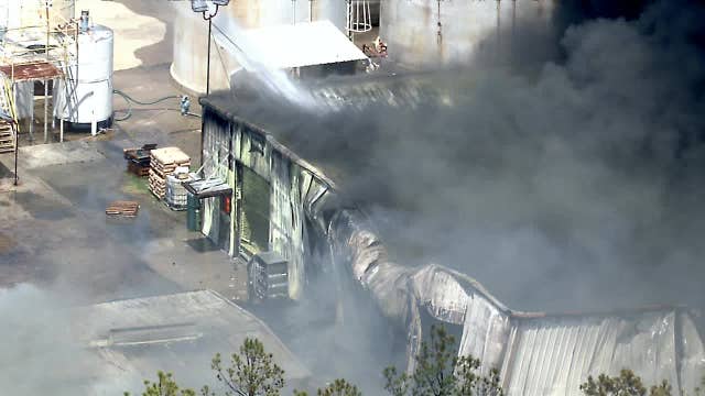 Fire at Southlake chemical packaging plant under control, crews evaluating potentially hazardous material