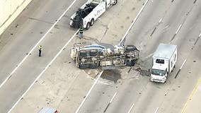 Dallas Traffic Alert: Overturned concrete truck blocking lanes on I-30