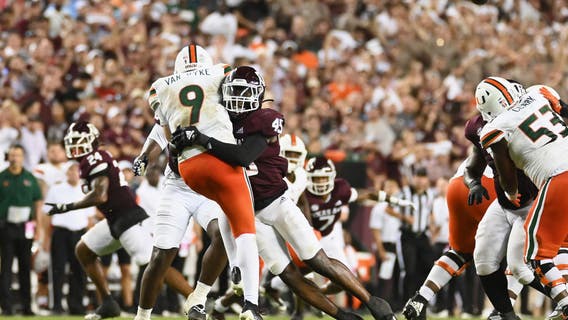 Johnson steps in, No. 24 Texas A&M beats No. 13 Miami 17-9