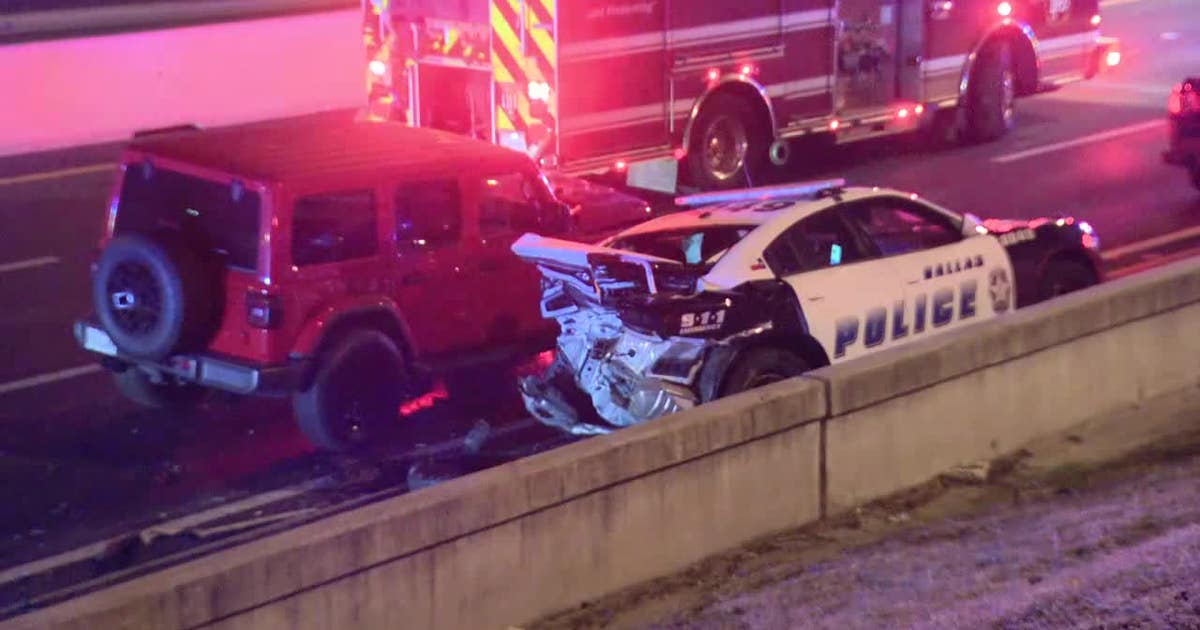 2 Dallas police officers hospitalized after patrol vehicle struck | FOX ...