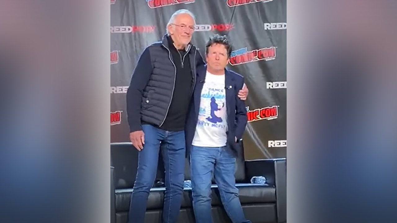 Watch Michael J Fox Christopher Lloyd Share Emotional Reunion At Back To The Future Panel Watch Michael J Fox Christopher Lloyd Share Emotional Reunion At Back To The Future Panel