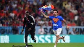 World Cup: Protester interrupts Portugal-Uruguay match with rainbow flag