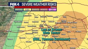 Dallas weather: Slight chance of large hail, tornadoes this Friday