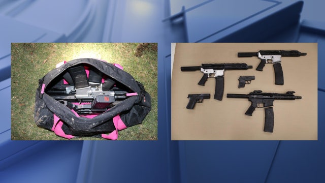 Garland police release photos of guns recovered from vehicle that crashed while fleeing police