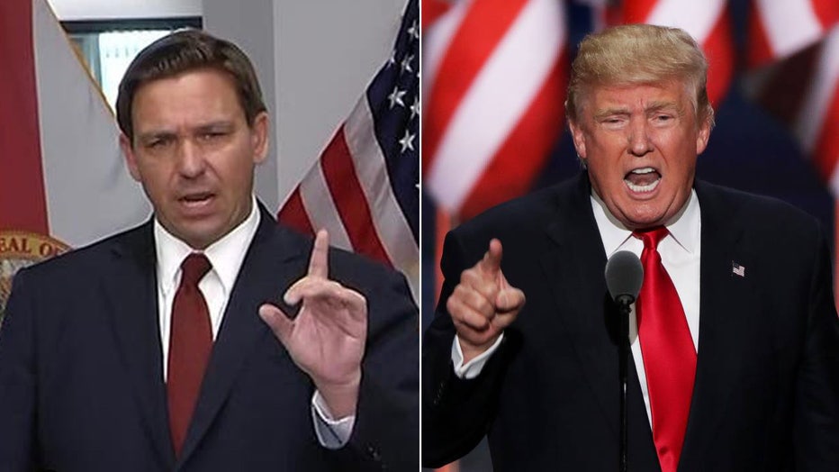 Photos: Florida Gov. Ron DeSantis and former President Donald Trump