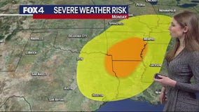 Dallas weather: Chance of severe storms Monday