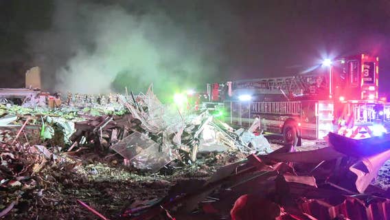 Building behind Bushman Elementary Schools goes up in flames in Dallas