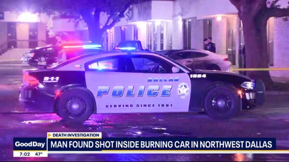 Man found shot multiple times in burning car early Saturday morning in Northwest Dallas