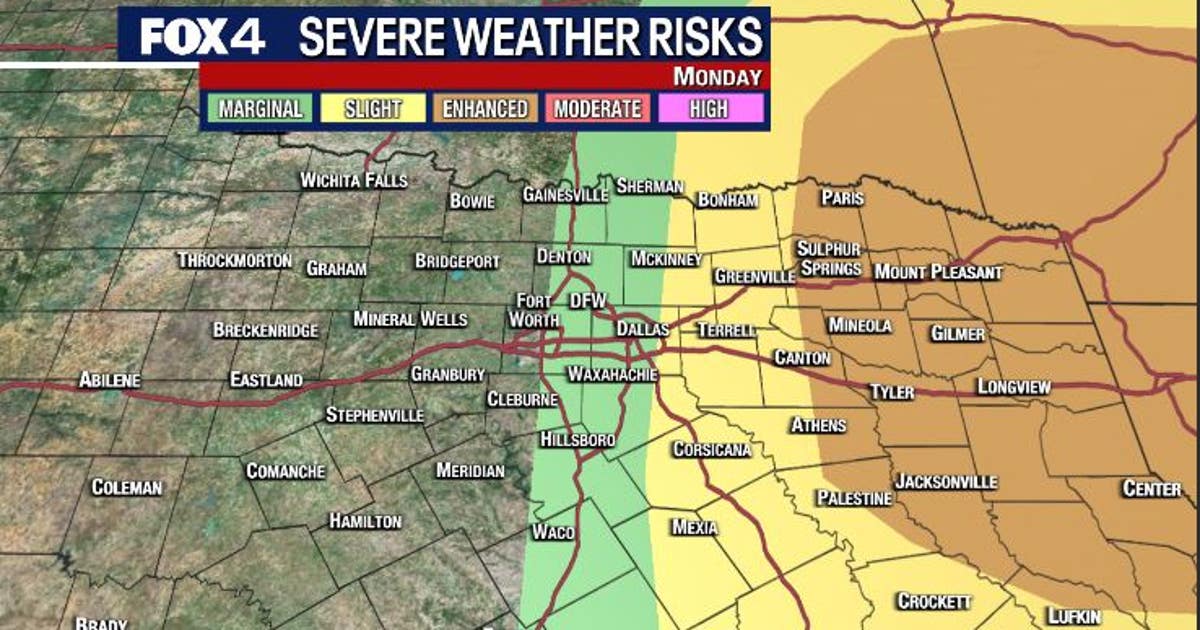 Severe storms possible in North Texas Monday | FOX 4 Dallas-Fort Worth