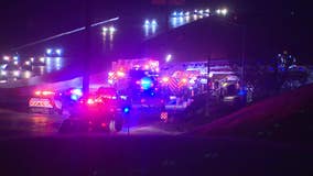 1 killed, 1 injured when car drives off I-30 in Arlington