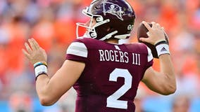 Mississippi State wears pirate-themed helmets in honor of late coach Mike Leach