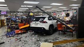 Czech Stop in West damaged when SUV smashes through wall