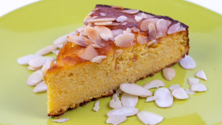 A slice of pastry made using a ketogenic diet recipe. The
